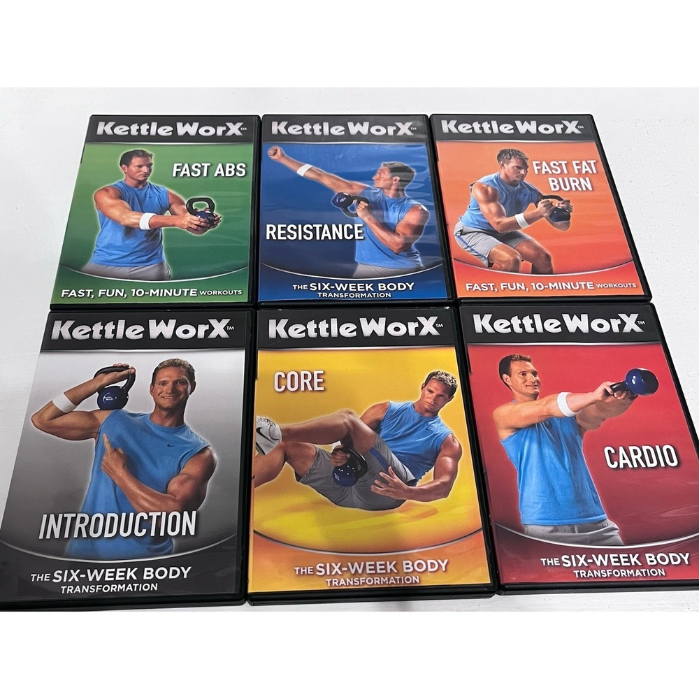 Kettleworx DVD Lot of 6 dvd's Kettle Worx Exercise Fitness Body‎ Transformation